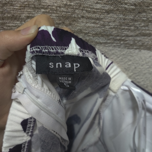 Dark Purple and White Floral Strapless Dress - Picture 5 of 8